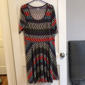LuLaRoe dress with elbow length sleeves
